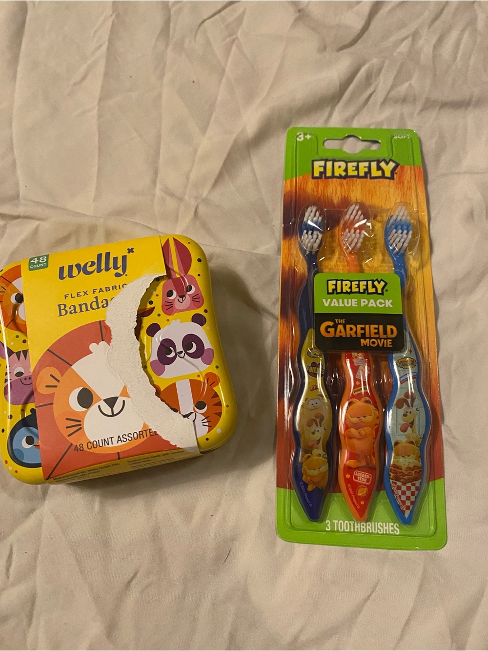 Firefly Garfield Movie Kids Toothbrush Set and bandaid kit